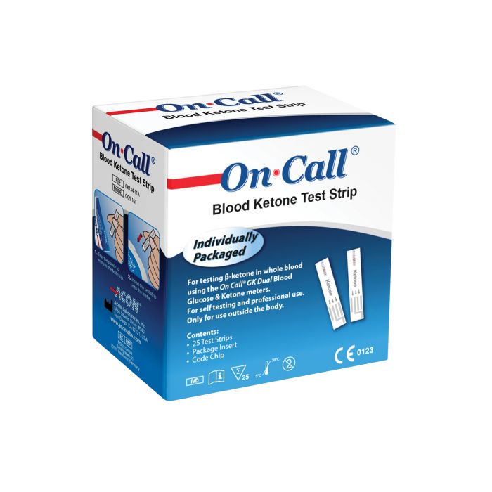 Ketone Test Strips for On-Call GK Dual Meter - (Pack 25)