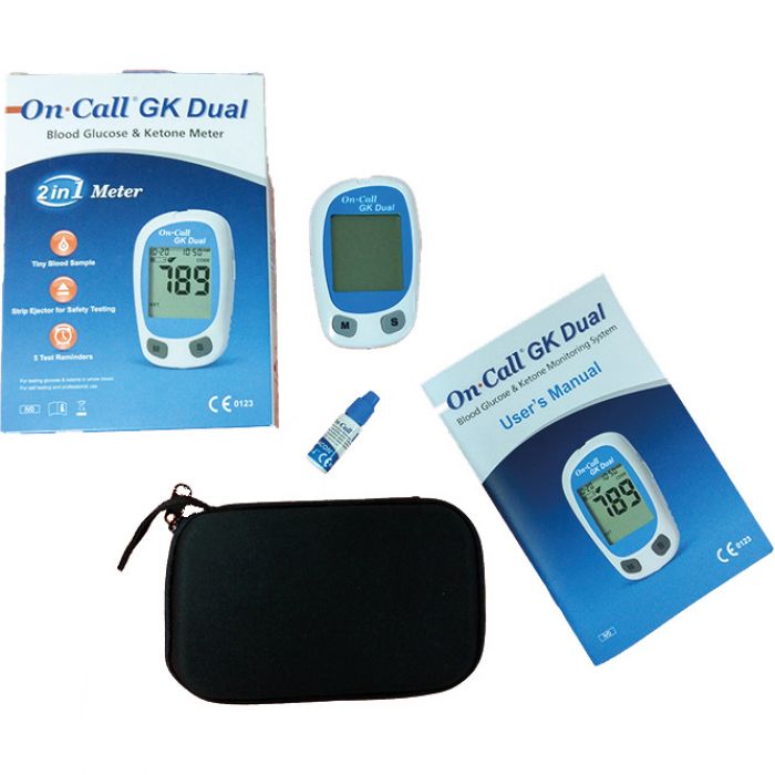 On-Call GK Dual Blood Glucose & Ketone Test Meter - (Single) - Hillcroft  Supplies
