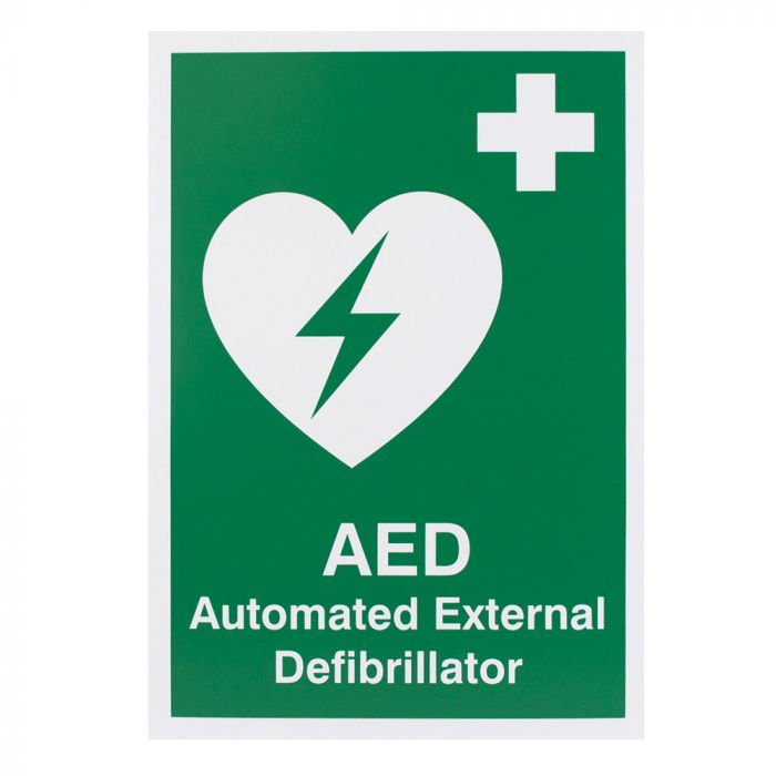 AED/Defibrillator Sign - Self-Adhesive Vinyl - 20 x 15cm - (Single)