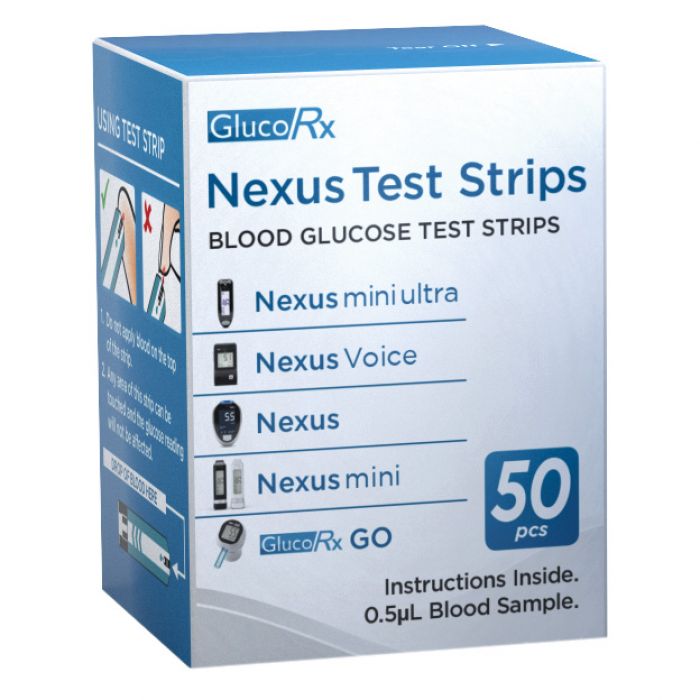 GlucoRX Nexus Blood Glucose Test Strips - (Pack 50)