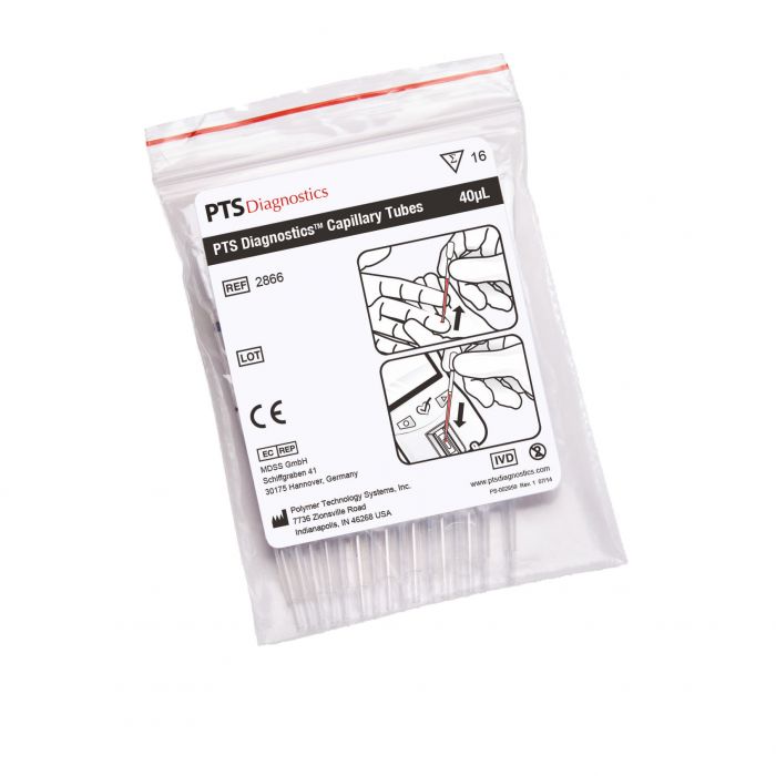 CardioChek PTS Capillary Tubes/Pipettes - 40ul - (Pack 16)
