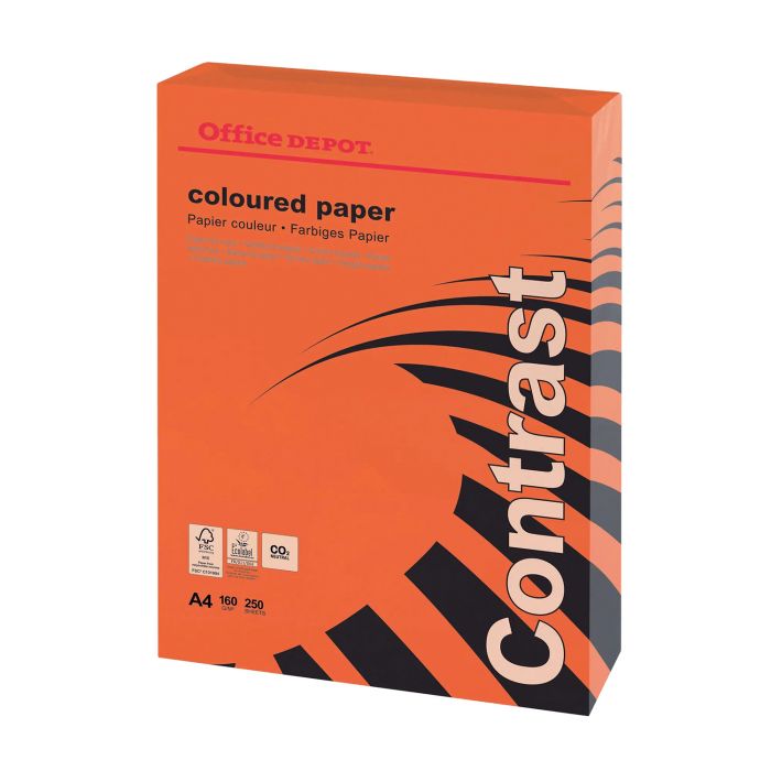 Coloured Card - A4 - 160gsm - Bright Red - Ream - (Pack 250)