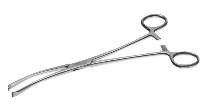 Teale Vulsellum Forceps - Curved - 3:4 Toothed - 23cm (9") - (Single)