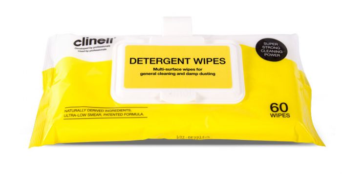 Clinell Detergent Wipes - Clip Pack - (Pack 60)