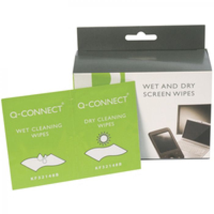Q-Connect Wet & Dry Wipes - (Pack 20)