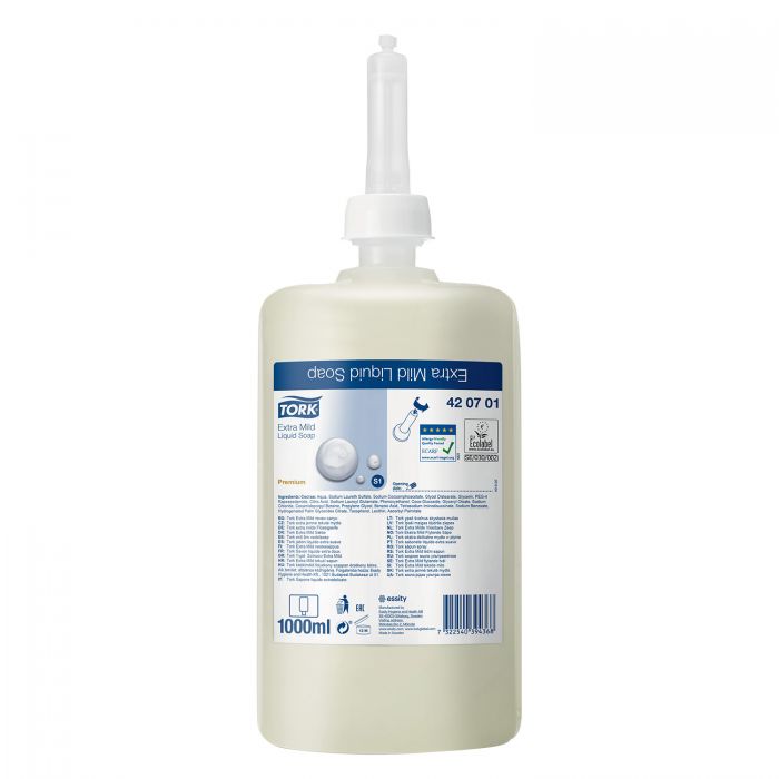 Tork Extra Mild Liquid Soap - Premium (S1) - 1000ml Cartridge - (Pack 6)