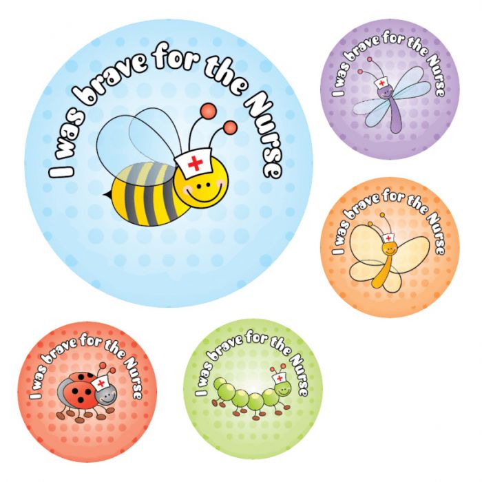 I Was Brave for the Nurse - Insect Stickers - 35mm Diameter - (Pack 600)