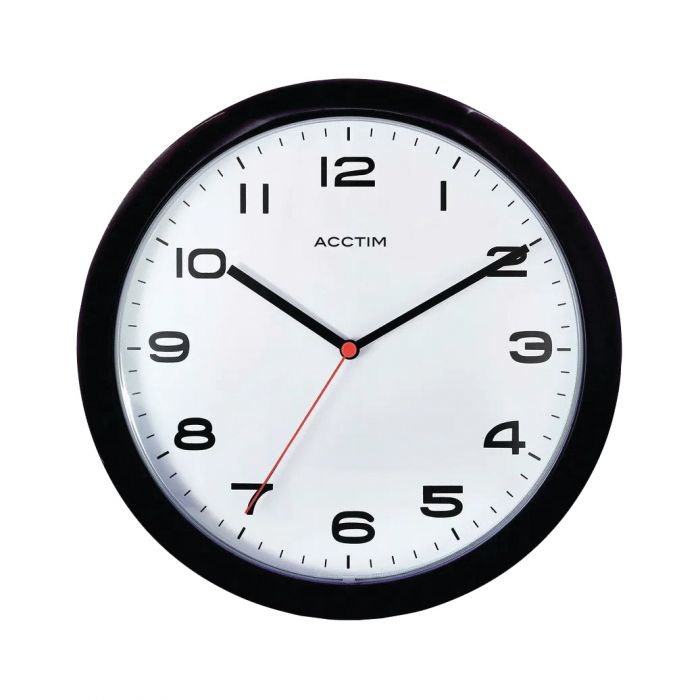 Acctim Aylesbury Wall Clock - Black - 245mm Diameter - (Single)