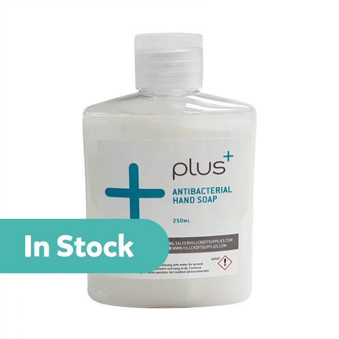 PLUS Antibacterial Pearlised Liquid Hand Soap - 250ml Flip-Top Bottle - (Pack 12)