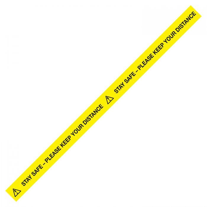 Self-Adhesive Stay Safe Please Keep Your Distance Floor Tape - 48mm x 33m - (1 Roll)