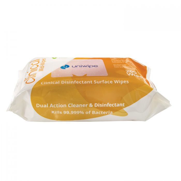 Uniwipe Clinical Disinfectant/Sanitising Surface Wipes - (Pack 200)