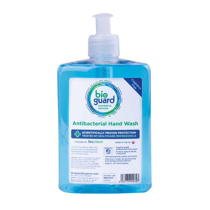 Bioguard Antibacterial Soap - Aqua Blue - 500ml Pump Top - (Single)