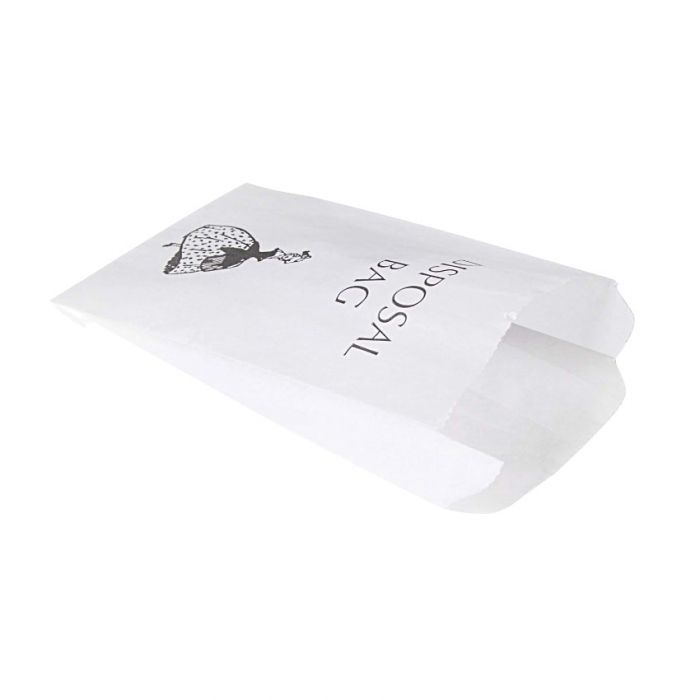 Paper Sanitary Disposal Bags - White - 100x150x185mm (WxDxH) - (Pack 1,000)