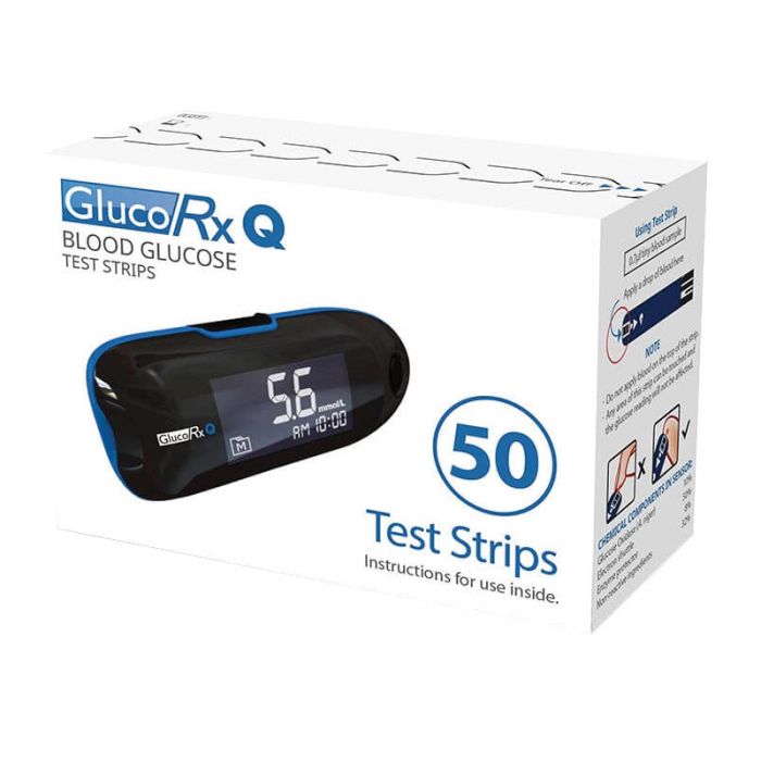 GlucoRx Q Blood Glucose Test Strips - (Pack 50)