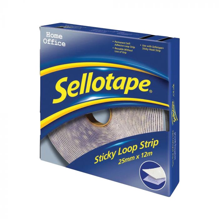 Sellotape Sticky Loop Strip - 25mm x 12m Roll - (Single)