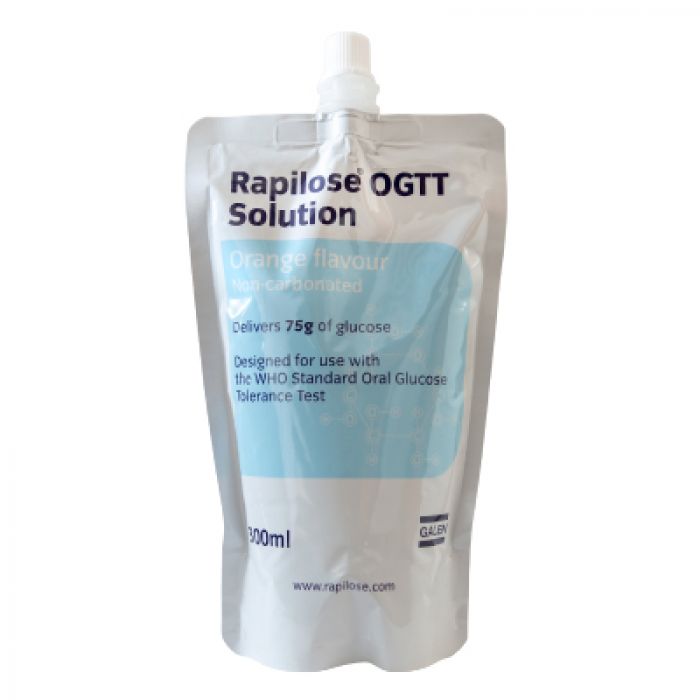 Rapilose OGTT (Oral Glucose Tolerance Test) Solution - 75g Glucose/300ml - Orange Flavour - (Single)