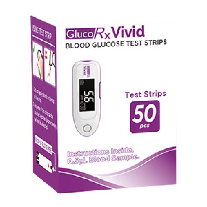 GlucoRX Vivid Blood Glucose Test Strips - (Pack 50)