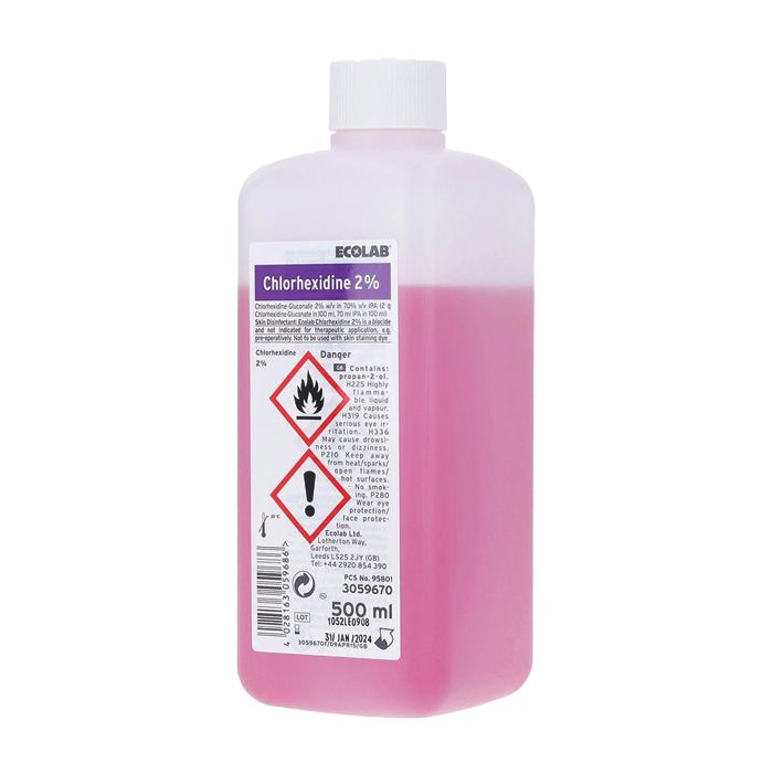 Ecolab Chlorhexidine 2% Skin Disinfectant - 500ml - (GSL) - (Single)