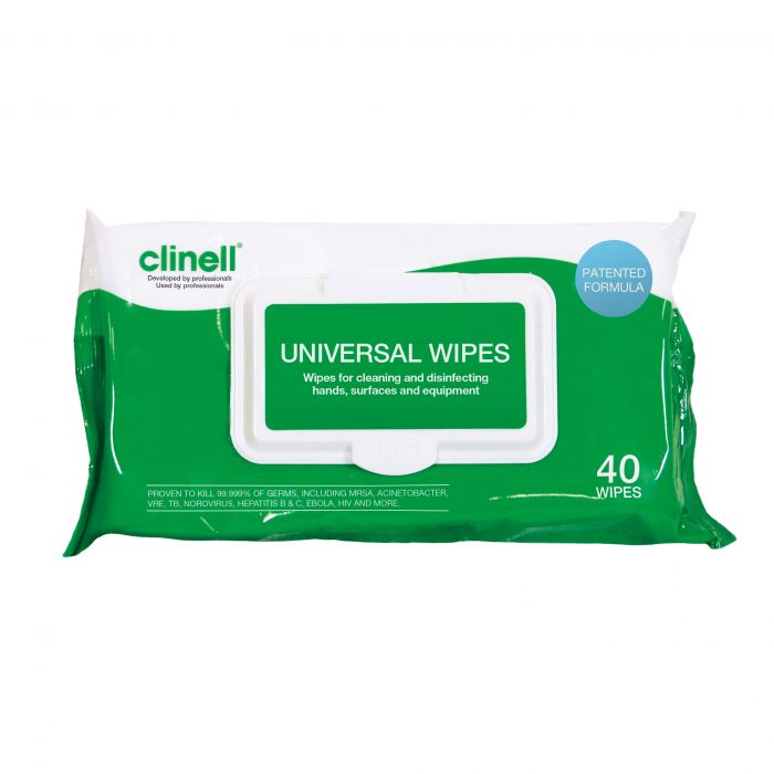 Clinell Universal Sanitising Wipes - Buy 5 Get 1 Free - (Pack 40)