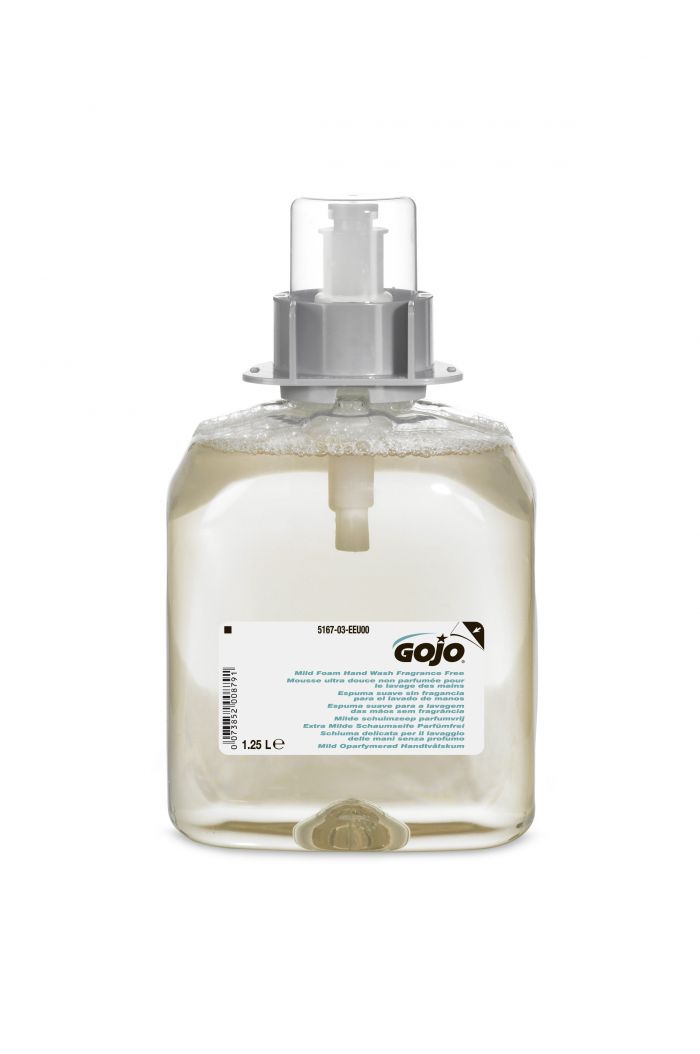 GOJO Mild Foam Hand Soap - 1250ml Refill Cartridge - (FMX Manual Dispenser) - (Pack 1)