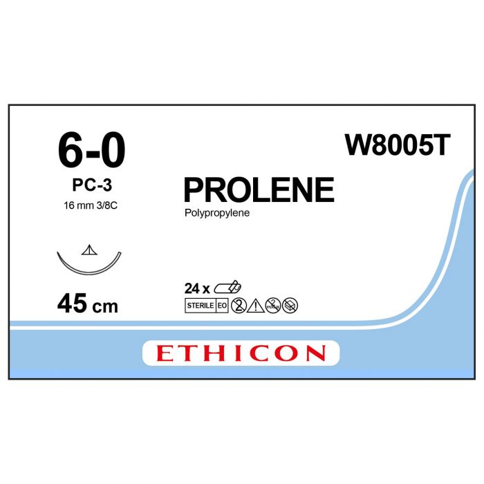 Prolene Sutures - 6/0 - 45cm - Blue - (Pack 24)