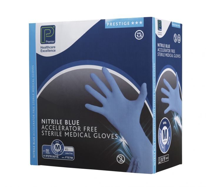 Blue Nitrile Gloves - Sterile