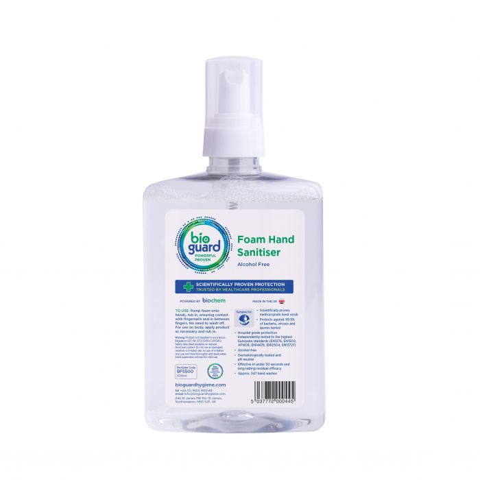 Bioguard Foaming Hand Sanitiser - Alcohol-Free - 500ml Pump Top - (Single)