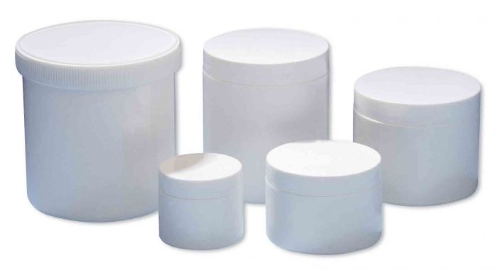 White Plastic Ointment Jars