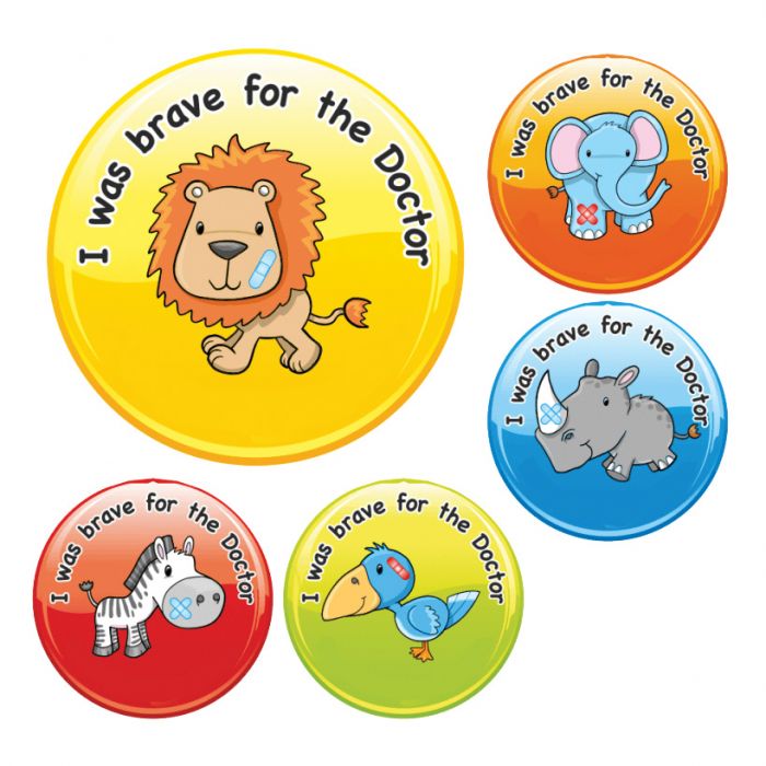I Was Brave for the Doctor - Safari Stickers - 35mm Diameter - (Pack 600)