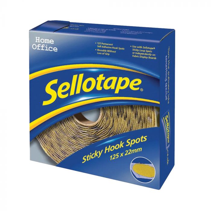 Sellotape Sticky Hook Spots - 22mm - (Pack 125)