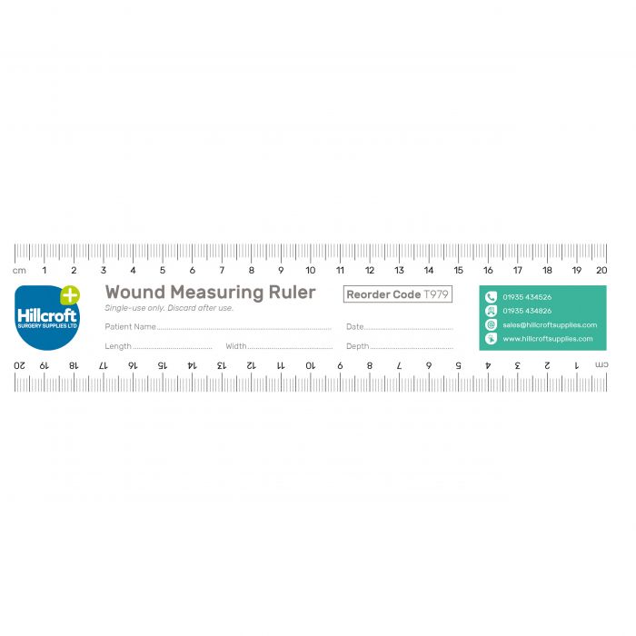 Disposable Wound Measuring Ruler - Paper - 20cm - (Pack 100)