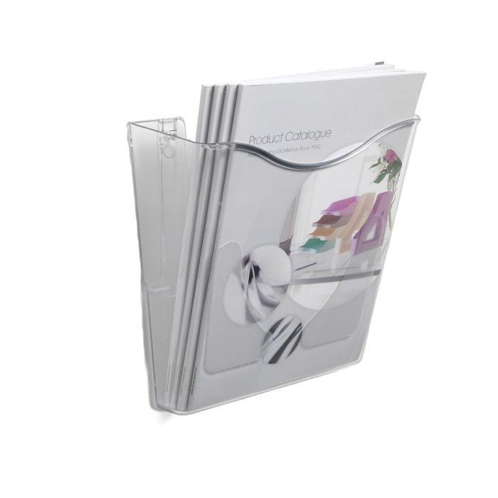 Wall Mounted A4 Literature Holder - Portrait - Clear Plastic - (Single)