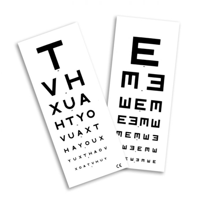 6m Test Type Chart with Patient Hand Card - (Single)